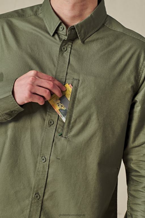 Globe Brand aceituna camisa fundación l/s 68L0T318 ropa - Image 6