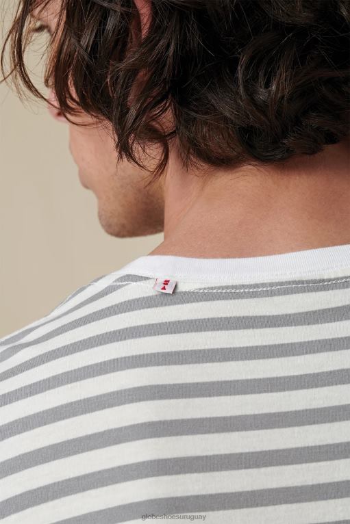 Globe Brand blanco camiseta a rayas horizonte 68L0T292 ropa - Image 4