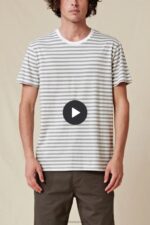 Globe Brand blanco camiseta a rayas horizonte 68L0T292 ropa - Image 7