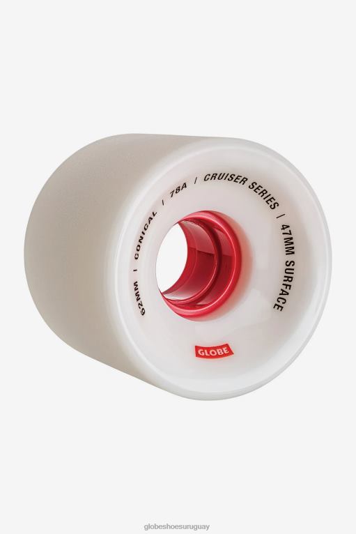 Globe Brand blanco/rojo/62 rueda de crucero cónica 62 mm 68L0T253 patinetas - Image 1