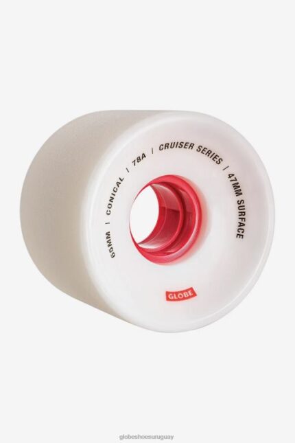 Globe Brand blanco/rojo/65 rueda de crucero cónica 65 mm 68L0T254 patinetas