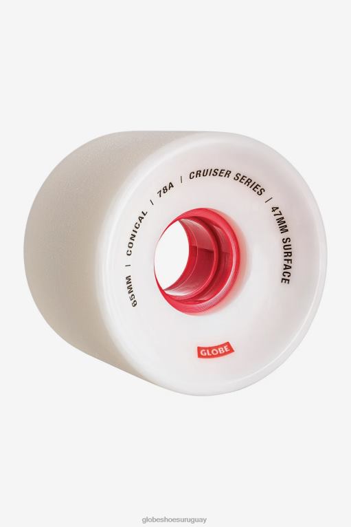 Globe Brand blanco/rojo/65 rueda de crucero cónica 65 mm 68L0T254 patinetas - Image 1