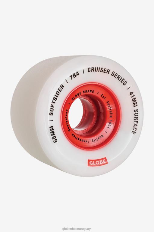 Globe Brand blanco rojo rueda de crucero softsider 65 mm 68L0T257 patinetas - Image 1
