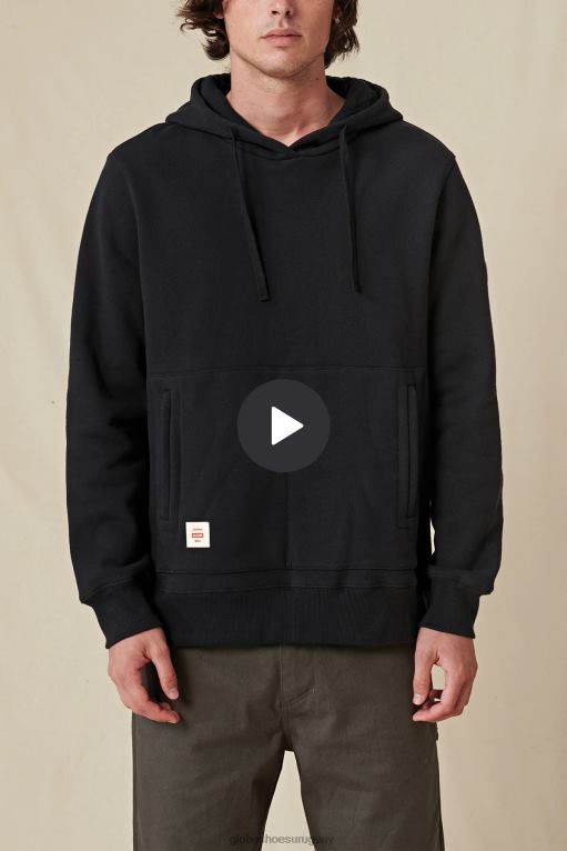 Globe Brand negro sudadera con capucha corpulenta 68L0T323 ropa - Image 8
